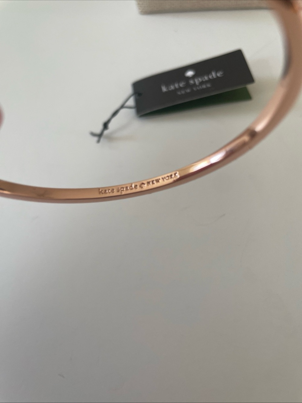 kate spade Rose Gold Crystal Line Open Cuff Bracelet - Picture 5 of 5